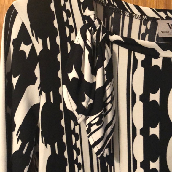 Long Sleeve Patterned Blouse Career Top - Picture 4 of 4